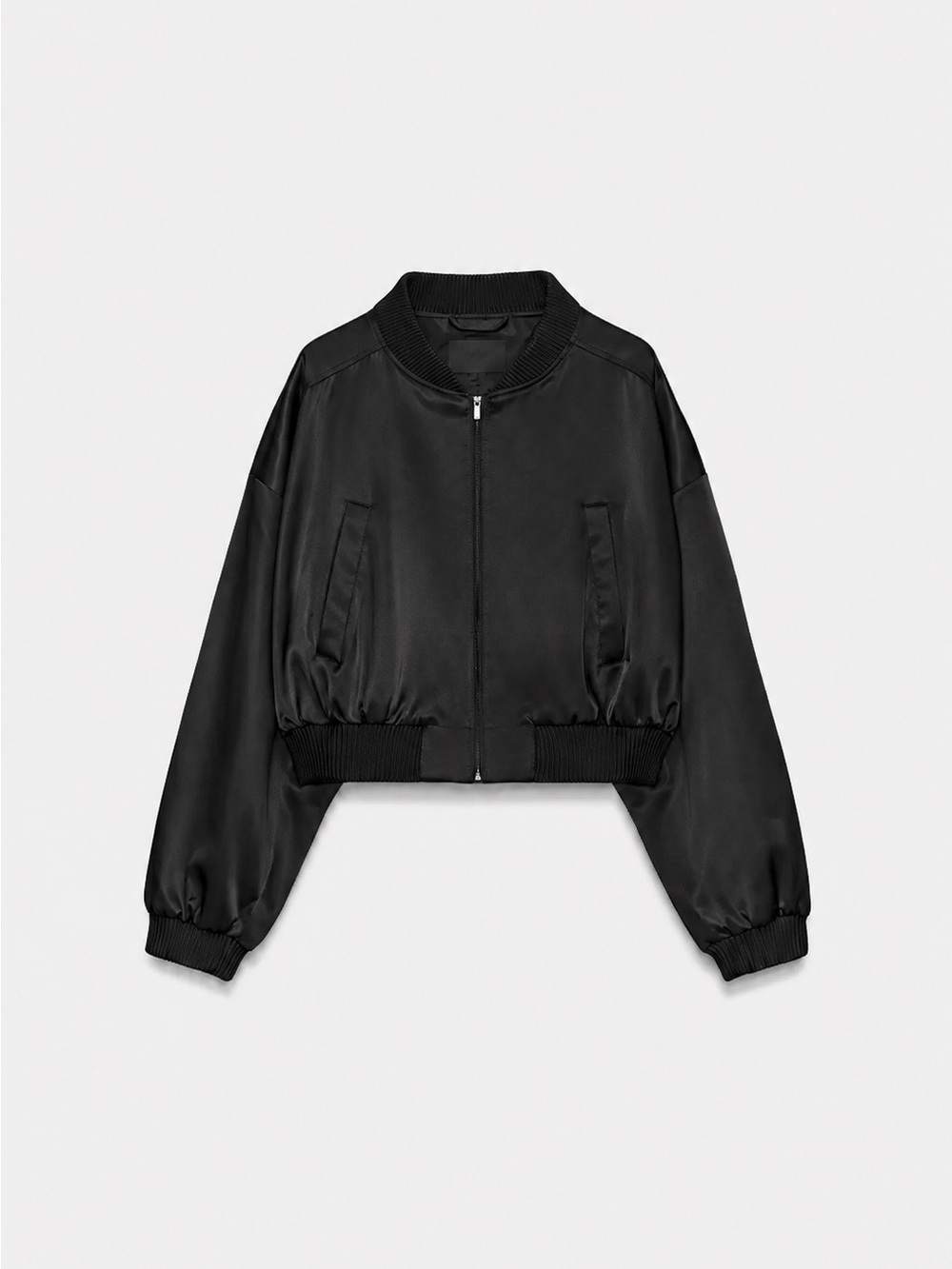 ZARA | Cropped Satin Bomber Jacket